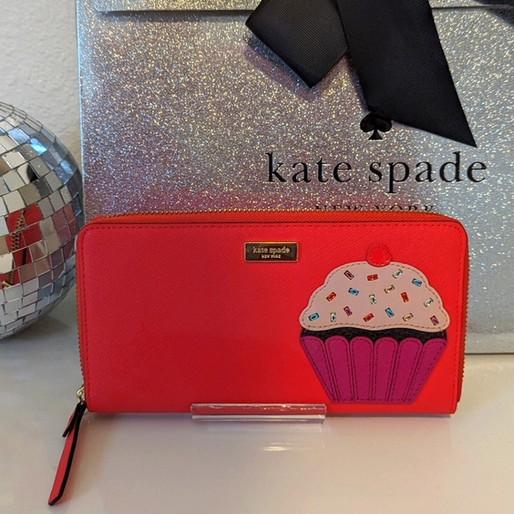kate spade Other Kate Spade Take The Cake Red Leather Wallet Large